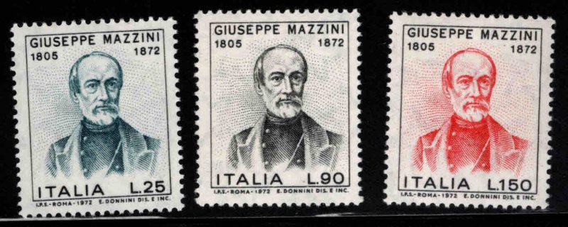 Italy Scott 1059-1061 MNH** Giuseppe Mazzini stamp set 1972