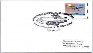 US SPECIAL EVENT COVER MIDWEST POSTAGE STAMP & COIN SHOW ZEPP LINDBERGH 1977 - B