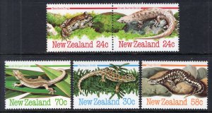 New Zealand 803-807 Reptiles Amphibians MNH VF