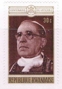 Rwanda 392 Unused Pope Pius XII 1970 (R0550)