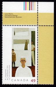 ART CANADA 2004 = JEAN PAUL LEMIEUX = SELF-PORTRAIT= UR w/ INK ID-INSC #2067 MNH