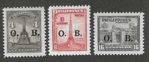 Philippines O50-O52 Complete  MNH SC:$4.25