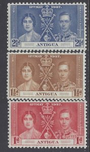 Antigua, Scott #81-83; King George VI Coronation, MH