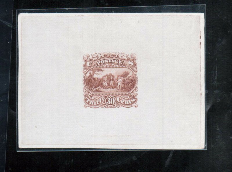 USA #121-E1a Extra Fine Burgoyne Essay In Light Brown Red Die On India Paper