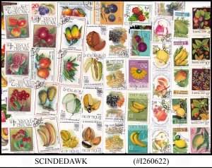 COLLECTION OF FRUITS STAMPS FROM DIFFERENT COUNTRIES - 50V - USED