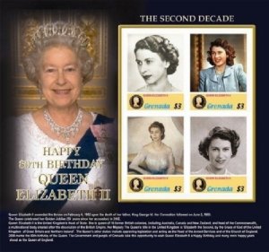 Grenada 2006 - Queen Elizabeth - Sheet of 4 IMPERF Stamps - Scott #3548 - MNH