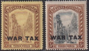 1918 - 1919 Bahamas Staircase War Tax o/p set MLH Sc# MR9 / MR10 CV $3.25 Stk #1
