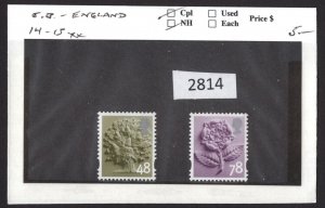 $1 World MNH Stamps (2814) GB England #14-15 Mint see image for details