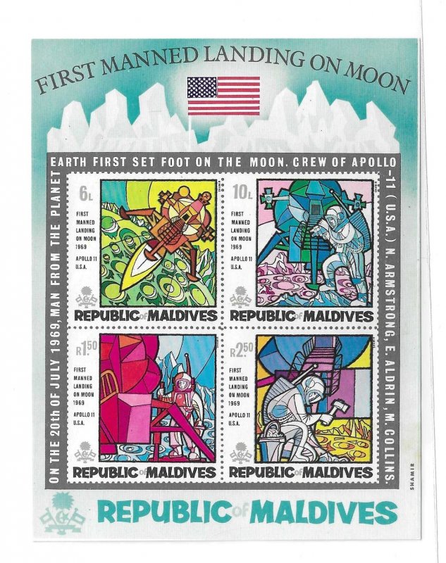 Maldives 1969 Man's 1st moon landing S/S Sc 301a MNH C10