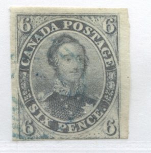 Canada 1851`6d Prince Albert 3 huge margins very lightly used