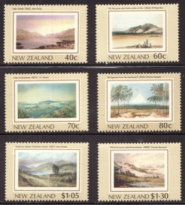 1988 New Zealand Sc #912-917 Famous Landscape Artworks - MNH stamp set