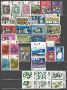 COLLECTION LOT OF # 850 GREAT BRITAIN 33 MH STAMPS 1966+