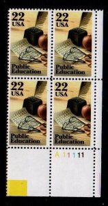 ALLY'S STAMPS US Plate Block Scott #2159 22c Public Education [4] MNH F/VF [STK]