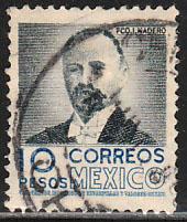 MEXICO 866, $10Pesos 1950 Definitive 1st Printing wmk 279. USED. F-VF (17)