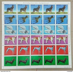 1983 Paraguay Fauna Pets Dogs !!! Michel 20 Euro Big Sh Folded In 2 ** Ec148