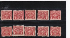 KAPPYSSTAMPS VIRUS SALE 19292  SCOTT USA  J78  POSTAGE DUE MINT NH LOT OF 10