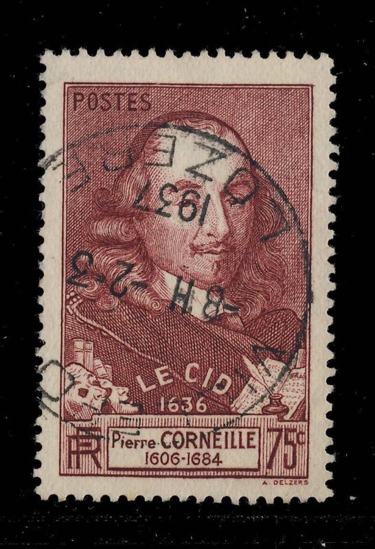 FRANCE - 1937 - CàD Autoplan  VILLEFORT / LOZÈRE  /Yv.335 75c CORNEILLE TB