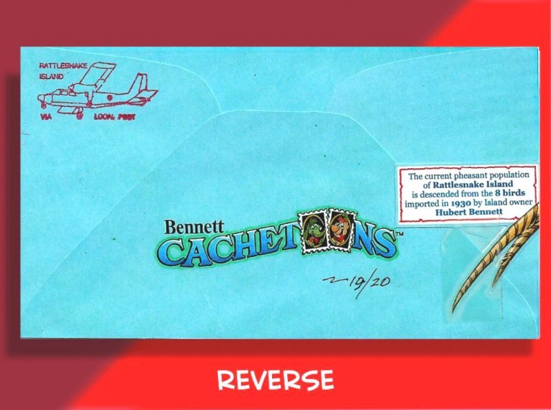 Rattlesnake Island Local Post - Pheasant & Snake on RILP FDC w/ Triangle Stamps!