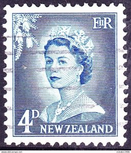 NEW ZEALAND 1959 QEII 4d Blue SG749a FU