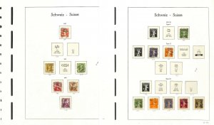 Switzerland Stamp Collection on 27 Lighthouse Hingless Pages, 1907-1955