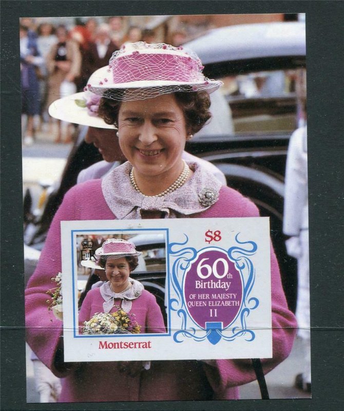 Montserrat Souvenir Sheet Imperf 60th Birthday of Elizabeth II Proof/Essay? 4046 