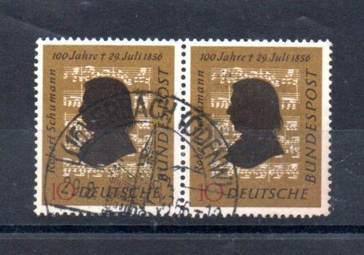 GERMANY - 1956 - ROBERT SCHUMANN - 100th ANNIVERSARY OF DEATH - 10 - Used - x2 -
