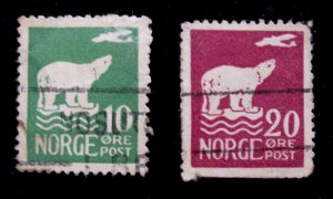 NORWAY - SCOTT# 107,109 - USED - CAT VAL $67.50