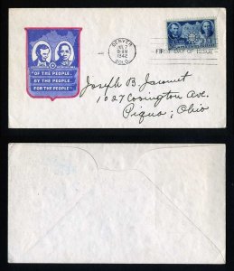 # 906 First Day Cover addressed with Ioor cachet dated 7-7-1942