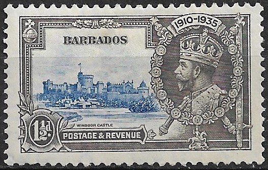1935 Barbados 187 King George V silver Jubilee 1½d MH