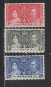 JAMAICA #113-115 1937 CORONATION ISSUE MINT VF NH O.G cc