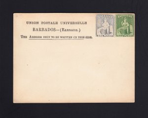 BARBADOS: 1881 Mint FORMULA CARD H+G #3