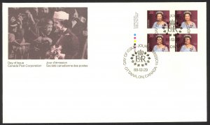 Canada Sc# 1164 FDC inscription block 1988 12.29 Queen Elizabeth II