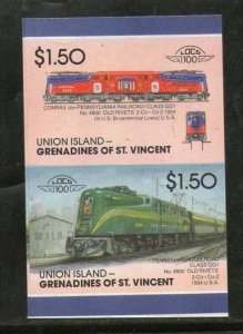 St. Vincent Gr. Union 1987 Class GG1 Old Rivets USA Locomotive Sc 51 Imperf P...