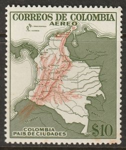 Colombia 1954 Sc C253 air post MNH** toning spots