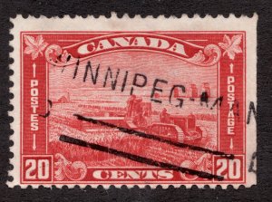 1929 Canada Sc #157 - Harvesting Wheat - Used Winnipeg Manitoba cancel Cv $16