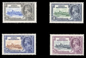 Straits Settlements #213-216 Cat$15, 1935 Silver Jubilee, set of four, hinged