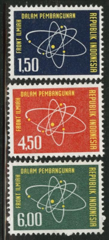 Indonesia Scott 578-80 MH* 1962 Atom set