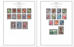 OCCUPIED GERMANY STAMP ALBUM PAGES 1945-1949 (50 color illustrated pages)