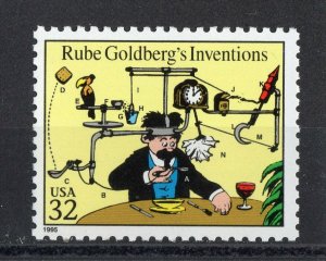 3000f ** RUBE GOLDBERGS INVENTIONS ** U.S. Postage Stamp MNH *