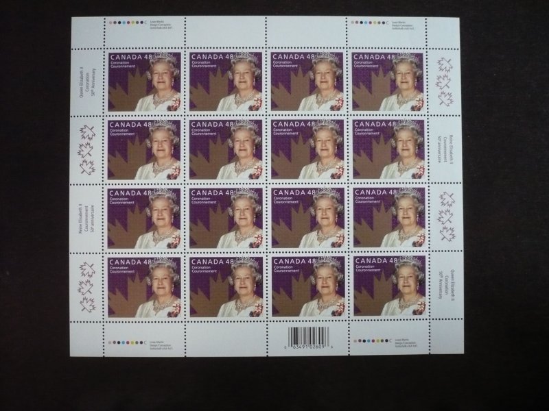 Stamps - Canada - Scott# 1987 - Mint Never Hinged Pane of 16 Stamps