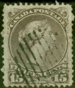 Canada 1868 15c Dull Violet-Grey SG61ba Watermarked 'V OT' Fine Used Scarce