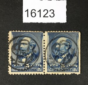 MOMEN: US STAMPS # 216 PAIR USED LOT #16123