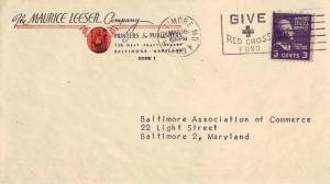 United States Maryland Baltimore 1949 machine  Orange and Black Illustrated c...