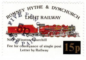 (I.B) Romney Hythe & Dymchurch Railway : Letter Stamp 15p (Winston Churchill)