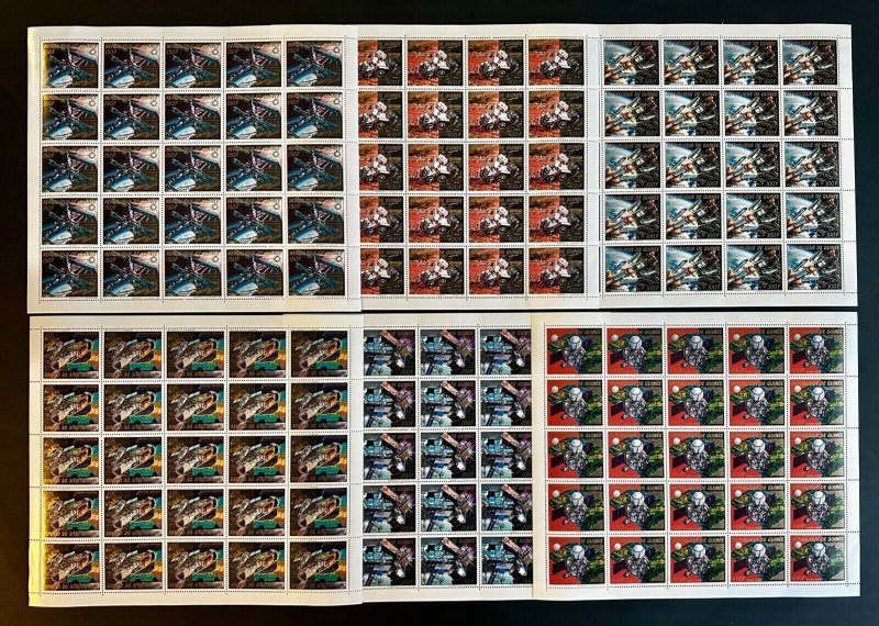 1988 Stamps Full Set in Sheets Space Travel (Ariane 5) Guinea #1201/1206 Perfect-