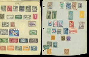 Honduras 1891-early 60's M & U on a Messy Mix of Remaindered Pages.