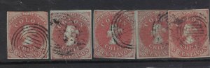 Chile 5c Lot of 5 stamps VFU (4foj)