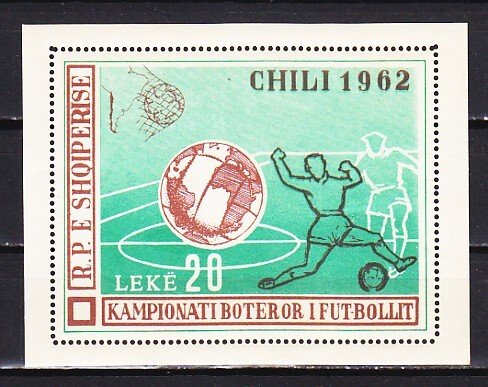 Albania, Scott cat. 628 A. Chile World Cup Soccer, s/sheet.