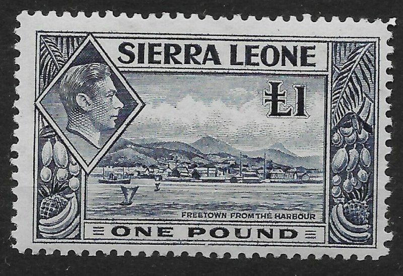 SIERRA LEONE SG200 1938 £1 DEEP BLUE MTD MINT