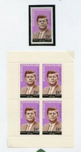 CENTRAL AFRICA  JOHN KENNEDY MEMORIAL STAMPS & SHEET(NH)  AND  FIRST DAY COVER 